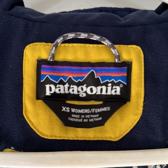 Patagonia Bivy Vest Sulphur Yellow XS Mushroom Print Lining Hooded - Picture 4 of 14